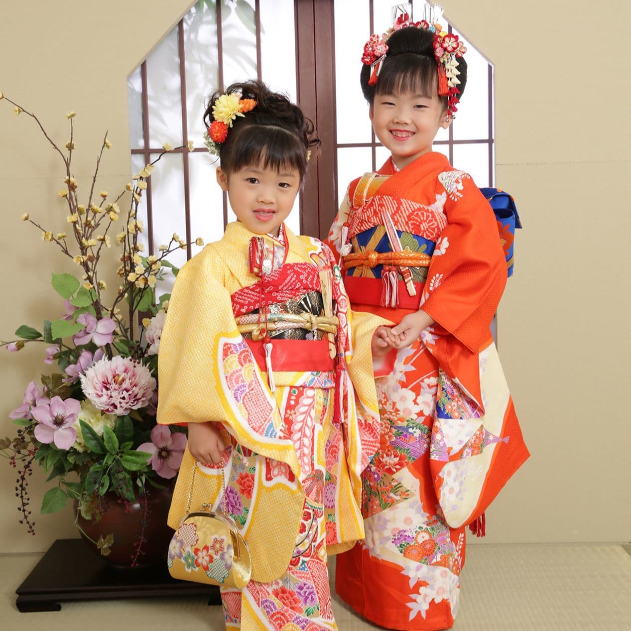 レンタル＆フォトスタジオの光翔　茨城県鉾田市　七五三の写真ギャラリー七五三の着物を着た姉妹の写真